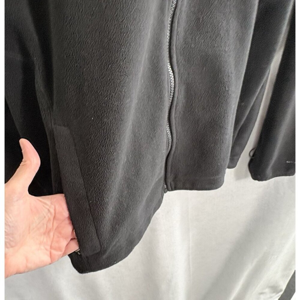 COLUMBIA Men Fleece Jacket Zip Collared Sz XL Black Outdoors Camping 48-24 - Picture 5 of 12